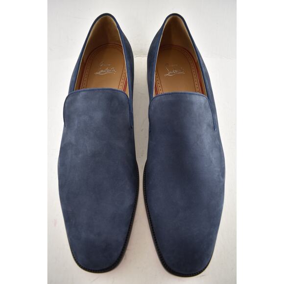Christian Louboutin Mens Danny Flex Flat Zaffiro Blue Calf Dress Loafer 46 13 main image 4